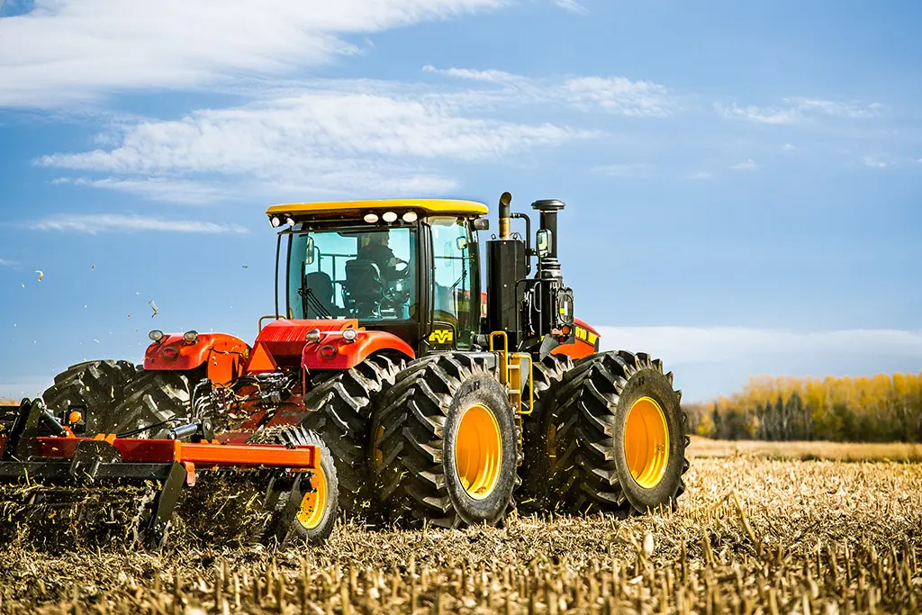 High horsepower tractor performing heavy tillage